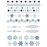 Oblique-Unique® Schneeflocken Tattoo Set 42 Kindertattoos - Verschiedene Schneeflocken Herzen Tribal Motive Kinder Sp