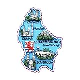 Luxemburg Karte 3D-Kühlschrankmagnet, Souvenir, Geschenk, handgefertigt, Heim- und Küchendekoration, Luxemburg, Kühlschrankmagnet, Kollek