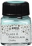 Kreul 16638 - Glass & Porcelain Chalky Ice Mint, 20 ml Glas, sanft - matte Glas- und Porzellanmalfarbe auf Wasserbasis, schnelltrocknend, deck