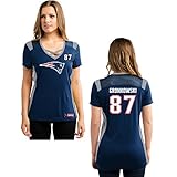 Majestic Athletic Women Damen Shirt New England Patriots Rob Gronkowski Trikot Jersey Draft16 (XL)