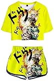 YUNZHONG My Hero Academia T-Shirt Damen Herren Shorts Herren Sport Shorts Damen Cosplay Kostüm Geschenke Shorts Laufen T-Shirt XL