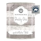 Wanders24®️ Kreidefarbe (750 ml, geschichtliches Weiß) Holzfarbe für Shabby Chic Look - Möbelfarbe einfach zu verarbeiten - Möbellack auf Wasserbasis - Made in Germany