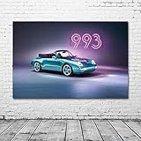 Supercar Bild Porsches 993 Cabrio Retro Auto Leinwand Gemälde Wandkunst Poster und Drucke für Wohnzimmer Dekor 60x90cm Kein R