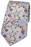 Soprano Seidenkrawatte mit Blumen in Fuchsia und B