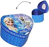 alles-meine.de GmbH Schmuckkasten - mit Spiegel & Glitzer -  Disney die Eiskönigin - Frozen / Herz  - Mädchen - Utensilo - Kinderzimmer - z.B. für Schmuck - Schmuckbox - S