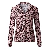 BAOBU Hoodie Frauen Leopardenmuster Flauschiges Sweatshirt Mantel Reißverschluss Tasche Übergroße Winterjacke Damen Ultraweicher Pullover mit lockerer Passform, Leopardenmuster, J