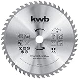 kwb 593159 Baukreissägeblatt 315 x 30, Sägeblatt für Tisch-Kreissägen, Wechselzahn f. mittlere Schnitte, Z-48 Zähne, 315 x 30