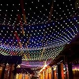 QDY LED Lichternetz Lichterkette 6X4m Warmweiß Innen Und Außen Dekoration Für Hochzeit Party, Mit 8 Leuchtmodi,5 Multicolor,6x4m 880LED