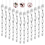 NATEE 12 PCS Vogelschreck, Reflektierende Windspirale Vogelabwehr, Abwehr von Vögeln im Haus & Garten, Dekoration für Balkon und G