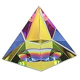 BTSKY Kristall-Pyramide, schillernd, mit Geschenk-Box, in Regenbogenfarben, Dekoration fürs Büro zu Hause, 3.9