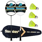 Senston Carbon Profi Badminton Set Leichtgewicht Badmintonschläger Badminton Schläger Federballschläger mit Schläg