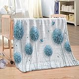 JFAFJ Flanelldecke für Erwachsene Blau & Ball Therapiedecke mit Warm Mikrofaser-Bezüge, Anti Stress und für besseren Schlaf 70x100