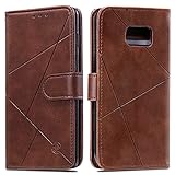 nancencen Kompatibel mit Samsung Galaxy S7 / SM-G930 (5,1') Handyhülle, Elegante Modisch Schutzhülle mit [Kartenfach] Premium Dünne Lederhülle, Magnetisch Folio Flip Case Tasche - B