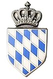 Pin'Bayerische Raute' mit Krone, Trachtenhut Pin mit bayerischem Staatswappen, 3 cm x 1,5