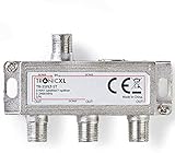 Eurosell - Digitaler 3-fach SAT DVBC DVB-T Antennen Kabel TV BK Verteiler Splitter HDTV 3fach F Verteiler Fernsehen Fernseher Full HD Switch 3er dreier dreifach Weiche Umschalter F-Stecker Stammleitung