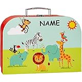 alles-meine.de GmbH Koffer / Kinderkoffer _ Größen & Motivwahl _ GROß - Tiere - Zootiere - Elefant / Zebra / Giraffe / Löwe - incl. Name - 30 cm - ideal für Spielzeug und als G