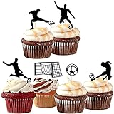 Set mit 24 Fußball-Cupcake-Toppern, Fußball-Cupcake-Topper, Sport-Kuchendekoration für Fußball-Party, Dekoration, Sport-Party-Dek