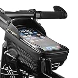 Ralvia Fahrrad Rahmentasche mit Handyhalterung / Fahrradzubehör Tasche inkl. Werkzeug / Touchscreen Fahrradtasche für iPhone XR Xs Max 8 7/ Samsung S8 S7 Note7/ Huawei P30 40 Nova6 7 bis 6,5 Z