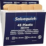 SALVEQUICK wasserabweisende Pflaster zu Pflasterspender Inhalt: 6 x 45 Stück