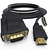 HDMI zu VGA Konverter Kabel, NewBEP 1.8m/6ft HDMI zu VGA Kabel Vergoldet HDMI Stecker zu VGA Stecker Unterstützung 1080P Geeignet für Computer, Desktop, Laptop, PC, Monitor, Projektor, HDTV