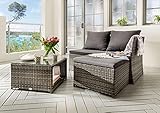 BJYX Gartenlounge Lounge Balcony Grey Gartenmöbelset Loungeset Balkonset Sitzgrupp