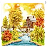 Ccsh Rollo Herbstsaison Rollo 60cm/ 80cm/100cm/ 120cm/140cm Breit, Verdunkelungs-UV-Schutz-Fensterrollo mit Hebekette, Leicht Zusammenzubauen (Size : 120cm x 120cm(3.9ft x 3.9ft))