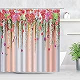 Wasserdichter Duschvorhang Rosa Rose Lavendel Blumen Einfachen Stil Home Stoff Badezimmer Dekor Bad Wandschirm S.22 180x180