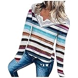 GODKS Spitze Bluse Damen Sexy V Ausschnitt Langarmshirt Slim Fit Colorblock Patchwork Spitzenbluse Mode Tie Knot Elegant Tunika Top Leopardmuster Streetwear Pullover Tops Drcuken Trendy Ob