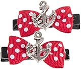 Killer Kirsche Sailor Anchor Anker Polka DOTS Punkte Bow Haarspange - 1 Paar Rockabilly