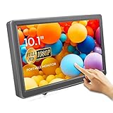 Touchscreen Tragbarer Monitor von ELECROW, 10,1-Zoll kapazitives IPS HDMI Touch Screen Display 1920×1080p mit Eingebaut Lautsprechern für PC/Raspberry Pi/Game C