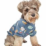 tyrrdtrd Hunde-Trockenmantel, Haustier-Pullover, hautfreundlich, niedlicher Tier-Regenbogen-Druck, Polyester, blau, für Hunde und Katzen – Größe M