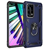 Hülle Kompatibel mit Huawei P40 Pro Plus Stoßfest Outdoor Handy Case Militärstandard Schutzhülle,weichem TPU Silikon und Metal Ring 360 Grad Rotation Ständer Case für Huawei P40 Pro Plus(3)