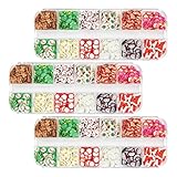 Lurrose 3 Boxen von Xmas Nail Ornament Nagel Weihnachtsangeb