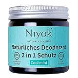 Niyok® 2 in 1 Deo ohne Aluminium Antitranspirant Deocreme Deodorant Creme | Damen | Herren gegen starkes Schwitzen aluminiumfrei - Cool mint – 40