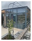 Metall Gartenbögen Rose Torbogen Elegante Trellis Pflanze Unterstützung Halbseitige Support Rack Outdoor Patio Arbor Pergola Torbogen Gartenbögen Holz Mit ( Color : White , Size : 240x180x40cm )