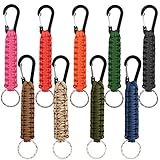 5 Stück Paracord Schlüsselanhänger Schlüsselband mit Karabiner, Geflochtene Lanyard Ring-Haken-Clip für Schlüssel Messer Taschenlampe Draussen Camping W