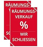 Räumungsverkauf Plakat in A0 2 Stück Räumungsverkauf WIR SHLIESSEN 84,1 cm x 119 cm SALE WIR SHLIESSEN 84,1 cm x 119 cm SALE