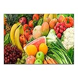 YANGYUE Fruit Bananas and Vegetables Poster Wall Art Print Canvas Posters and Prints Wall Pictures Kitchen Decoration （50×70CM/19.6×27.5inch） F