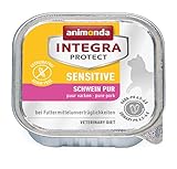 animonda Integra Protect Katze Sensitive, Diät Katzenfutter, Nassfutter bei Futtermittelallergie, Schwein pur, 16 x 100 g