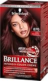 SCHWARZKOPF BRILLANCE Intensiv-Color-Creme 876 Edelmahagoni Stufe 3, mit extra Diamant-Glanz-Nachbehandlung, 3er Pack (3 x 143 ml)