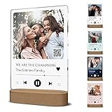 LED Song Cover Glas Bild mit Foto - Acrylglas - Titel und Musikalbum | Spotify Leuchte LED Musiktafel | Geschenkidee für Partner Freund Familie | Music Cover b