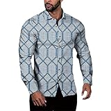 Shirt Herren Slim Fit Urban Trend Neue 3D Druck Frühling Herbst Herren Base Shirt Revers Knopfleiste Jugend Interessant Party All-Match Herren Streetwear TD-03 XL
