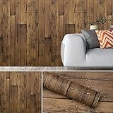LC&TEAM Möbelfolie selbstklebend Klebefolie holz Tapete braun Möbelaufkleber wasserdicht Dekorfolie Wohnzimmer Schrankfolie 0.6x5m Aufkleber für Schrank Tisch Wand usw