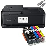 Bundle Canon PIXMA TS9550 Tintenstrahldrucker Multifunktionsgerät (A3 Drucker, Scanner, Kopierer) mit 5 komp. Youprint® Druckerpatronen für PGI-580/CLI-581 XXL +USB-Kab