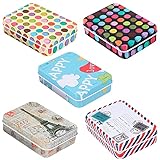 Cabilock 5 Stücke Metalldose Scharnierdose Metall Rechteckige Dose Vintage Kaffee Vorratsdose Blechdose Keksdose Geschenkdose Leere Klappdosen Süßigkeiten Behälter für Bonbons Tee Vorratsb