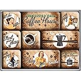 Nostalgic Art Retro Kühlschrank Magnet-Set 9-teilig, Magnetset für Magnettafel, Bunt, 9 Stück