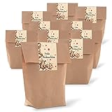 Logbuch-Verlag 25 braune Geschenktüten natur aus Kraftpapier 14 x 22 x 5,6 cm + Weihnachtsaufkleber FROHE WEIHNACHTEN Verpackung Geschenk