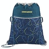 Coocazoo Sportbeutel RocketPocket „Laserbeam Blue“, blau, mit Reißverschlussfach und Kordelzug, reflektierende Elemente, Schlaufen zur Befestigung am Schulrucksack, Jungen, ab 5. Klasse, 10 L