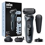 Braun Series 6cs Sensitiver Rasierer Herren, 3-Tage-Bart-Trimmer, Präzisionstrimmer, Ladestation, Wet&Dry, 50 Min. Laufzeit, Elektrorasierer mit 3 flexiblen Klingen, EasyClick Funktion, g