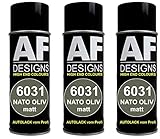 Alex Flittner Designs NATO Olive matt 3X Spraydose RAL 6031 Spray Sprühlack Lackspray Tarnfarb